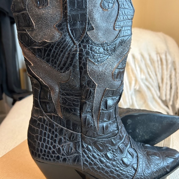Veari Western Cowboy Boots Black - Picture 5 of 9